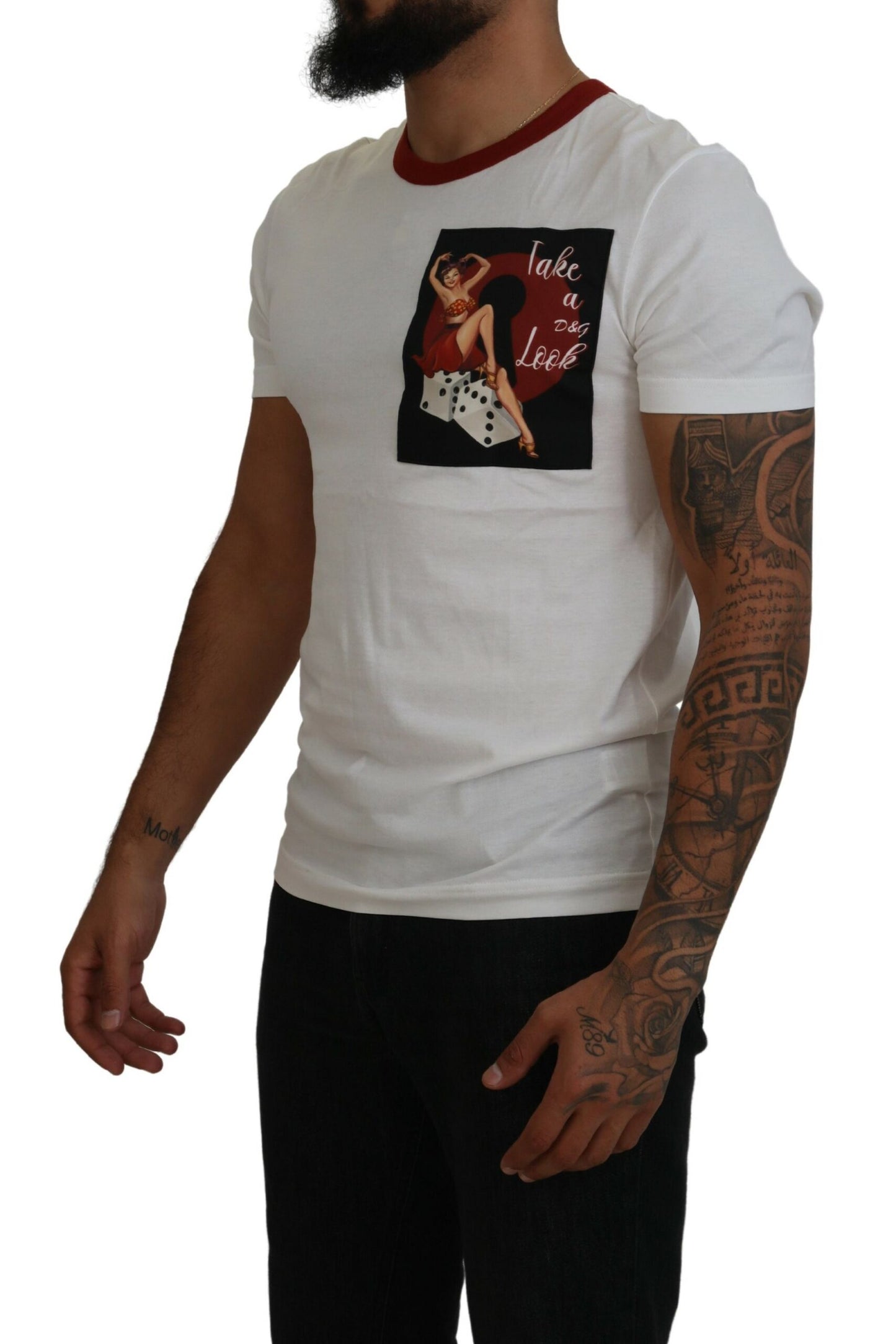 Dolce &amp; Gabbana Elegant white cotton round neck T-shirt