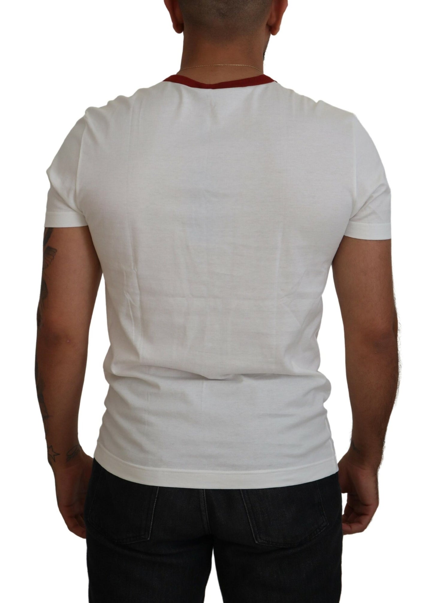 Dolce &amp; Gabbana Elegant white cotton round neck T-shirt