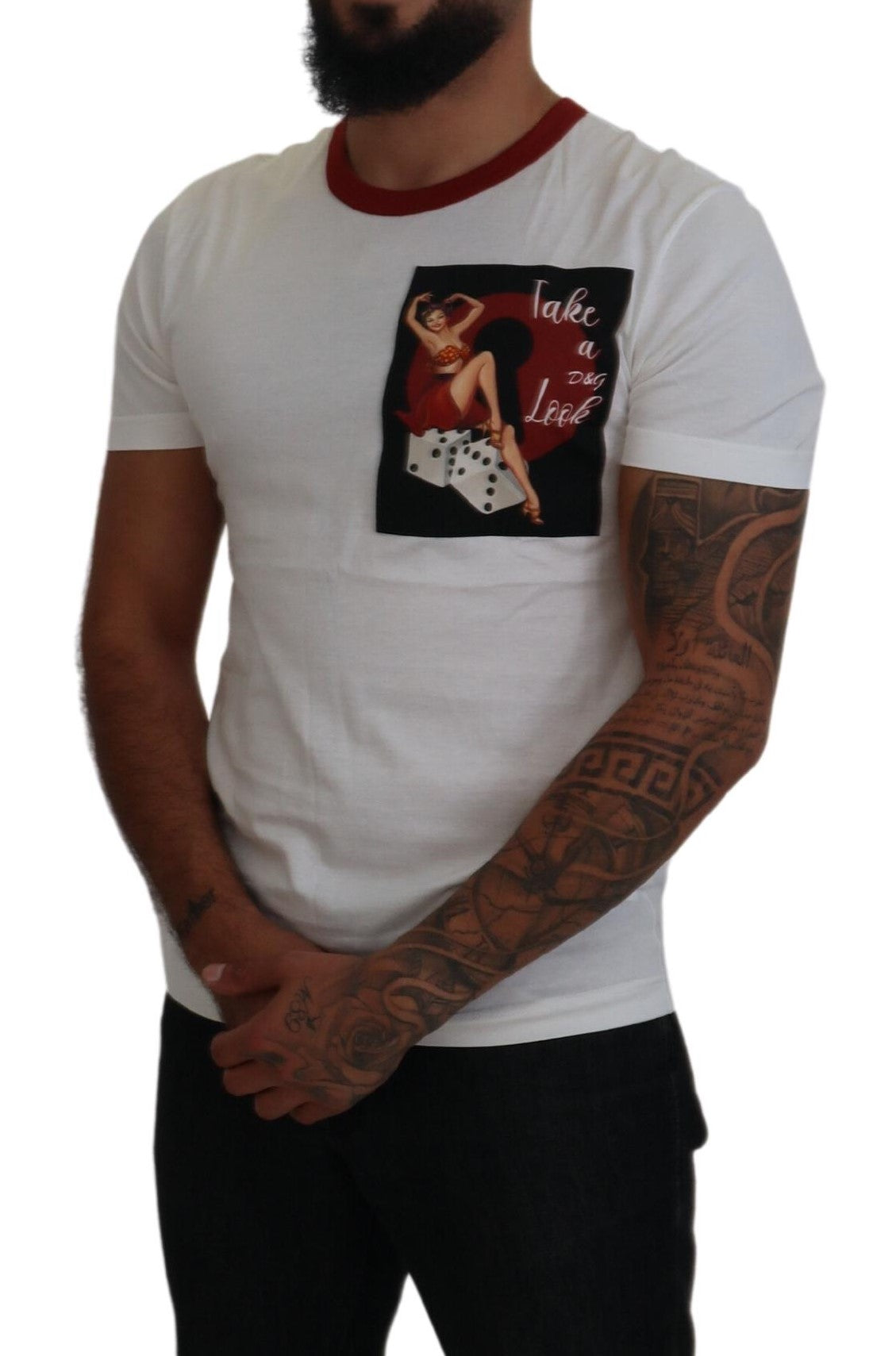 Dolce &amp; Gabbana Elegant white cotton round neck T-shirt