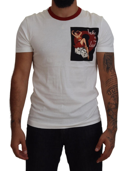 Dolce &amp; Gabbana Elegant white cotton round neck T-shirt