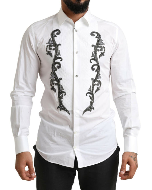 Dolce &amp; Gabbana Italian designer slim fit tuxedo shirt