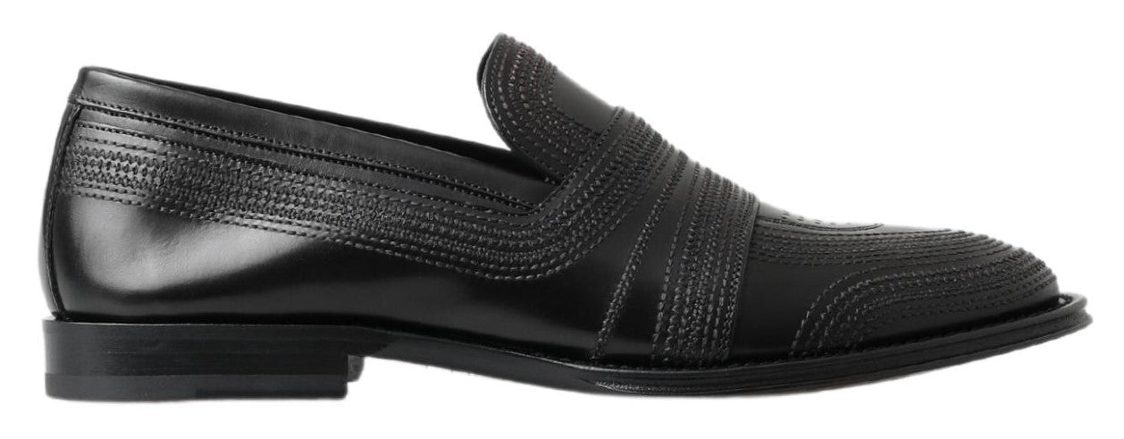 Dolce & Gabbana Elegante Slipper aus schwarzem Leder