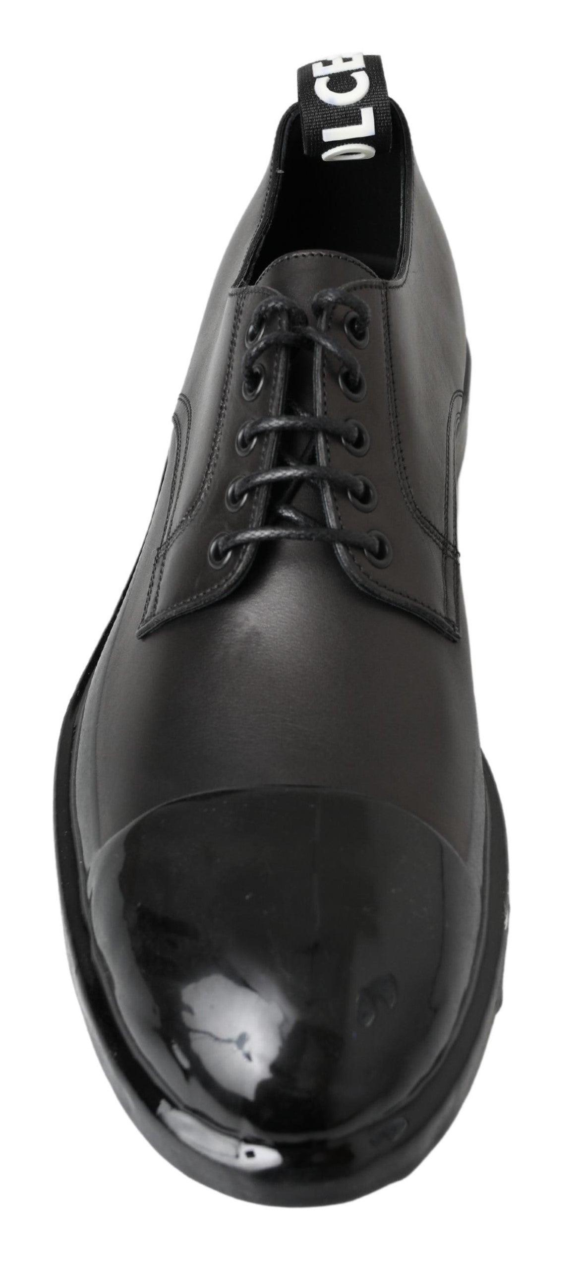 Dolce & Gabbana Elegante Derby-Schnürschuhe aus Leder in Schwarz