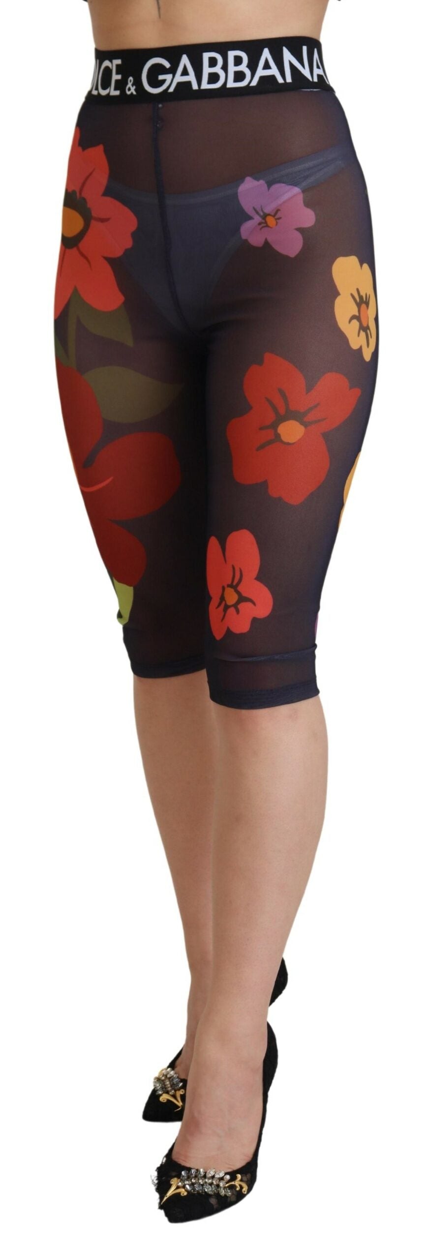 Dolce & Gabbana Elegante Leggings mit Blumenmuster und hoher Taille