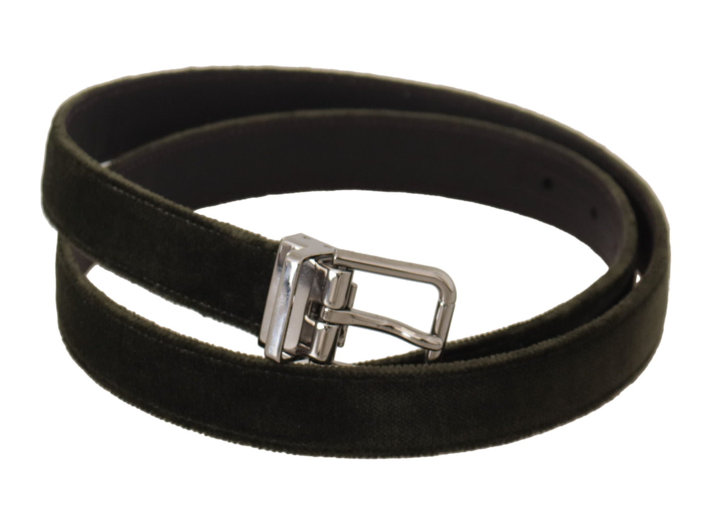 Dolce &amp; Gabbana Elegant green velvet leather belt