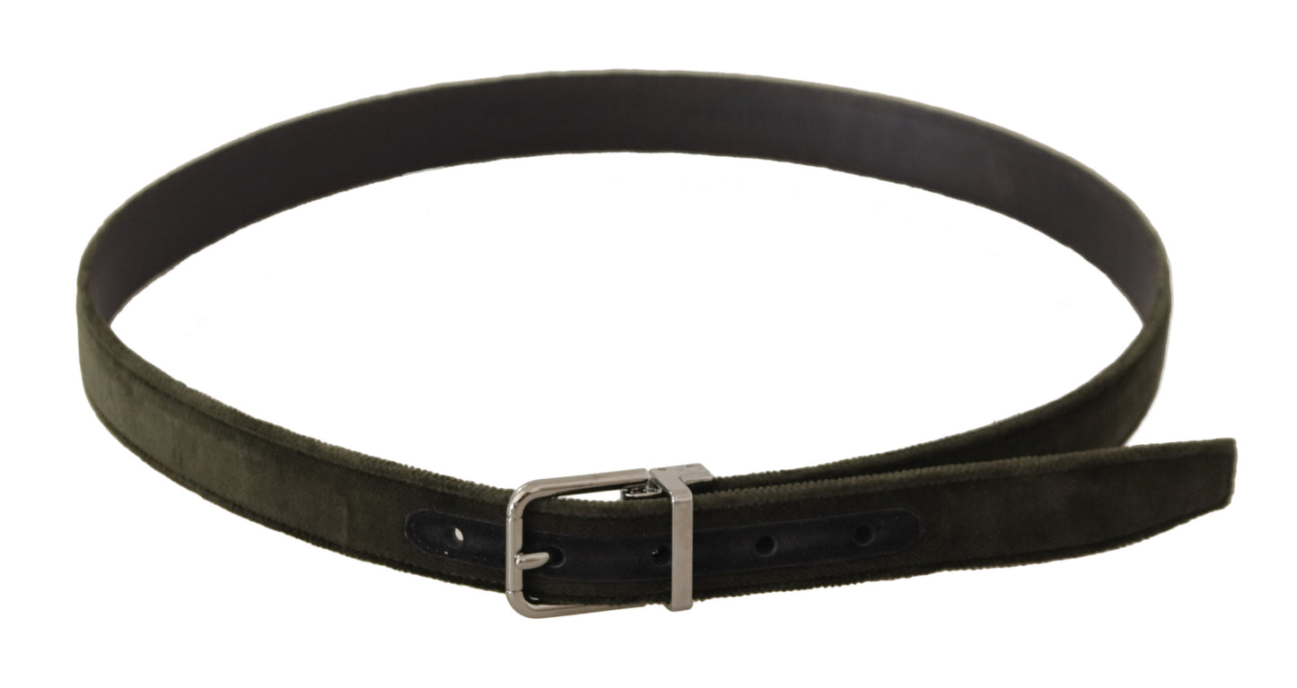 Dolce &amp; Gabbana Elegant green velvet leather belt