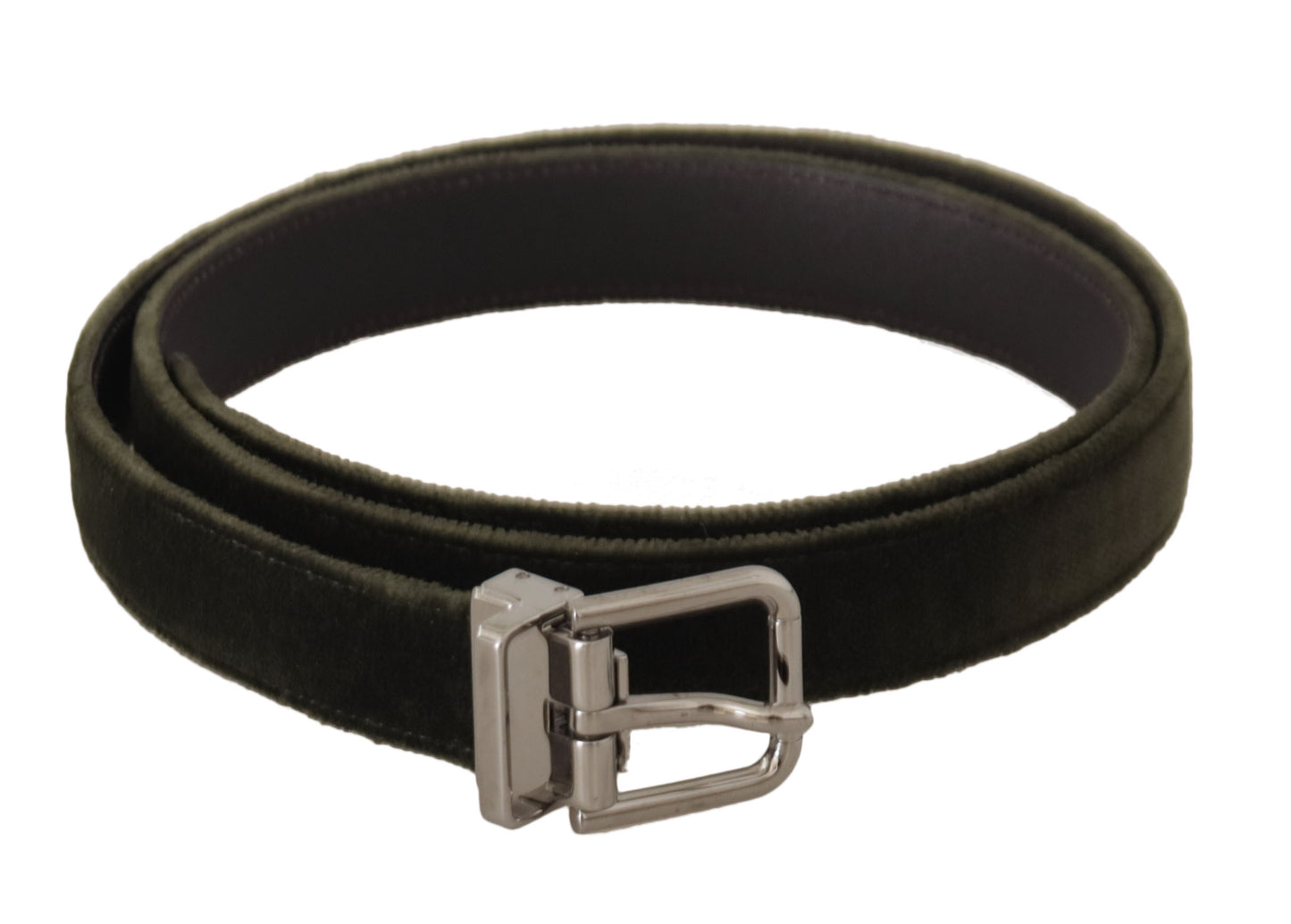 Dolce &amp; Gabbana Elegant green velvet leather belt