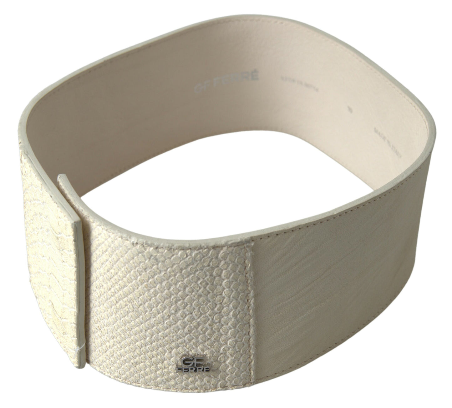 GF Ferre Chic white snap button fashion belt