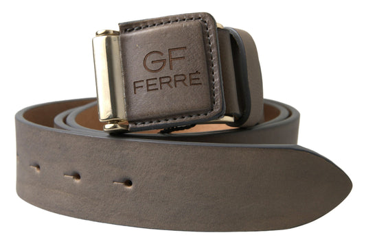 GF Ferre Elegant leather belt with engraved buckle