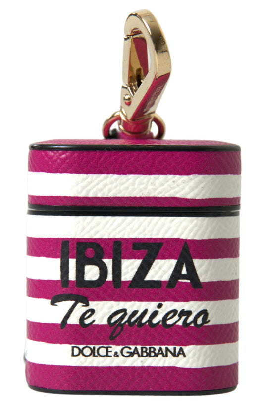 Dolce &amp; Gabbana Chic Fuchsia nahkainen Airpods laukku