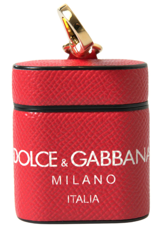 Dolce &amp; Gabbana Elegant Airpods case in red leather