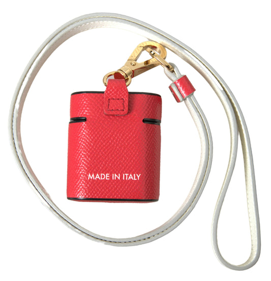 Dolce &amp; Gabbana Elegant Airpods case in red calf leather