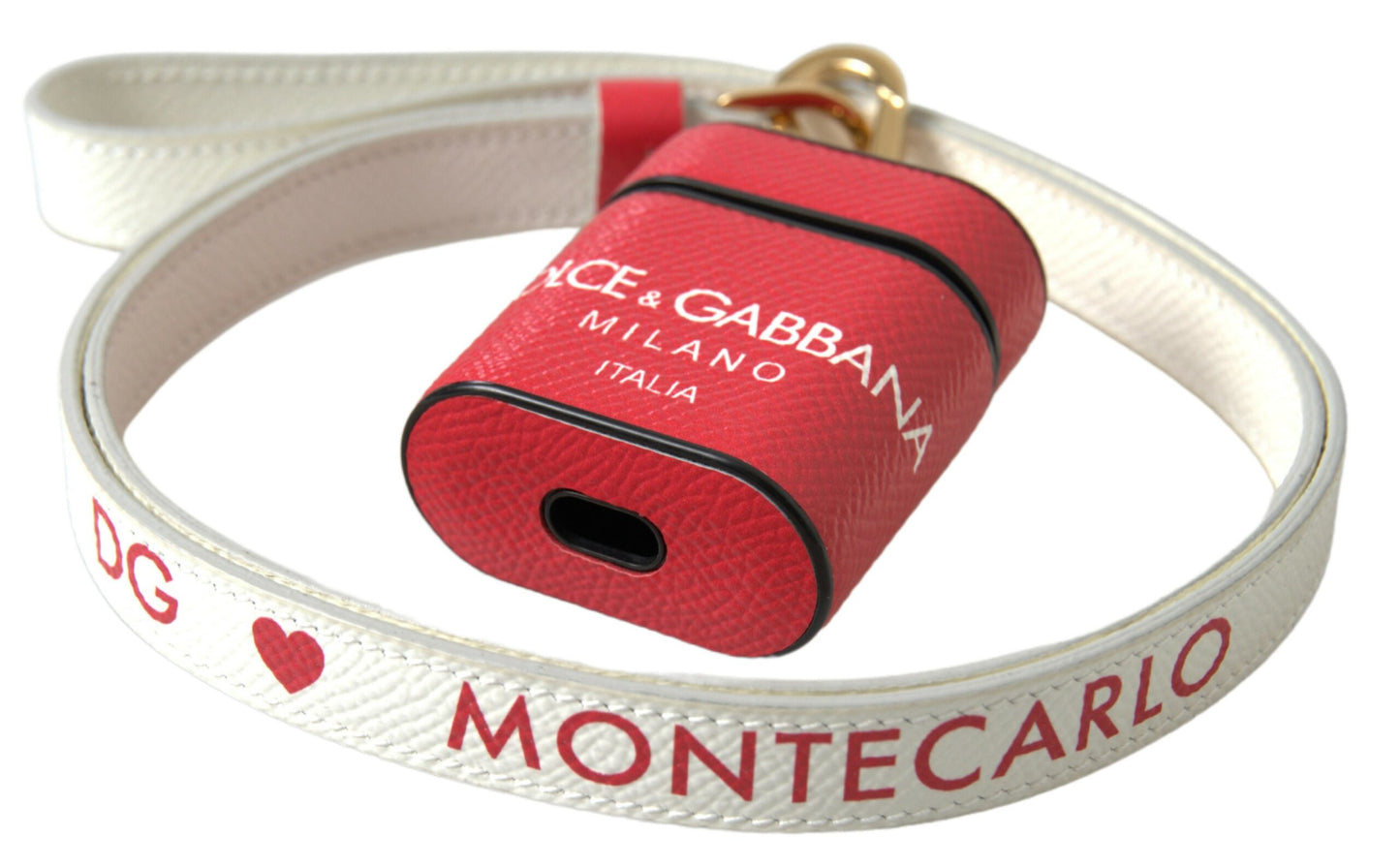 Dolce &amp; Gabbana Elegant Airpods case in red calf leather