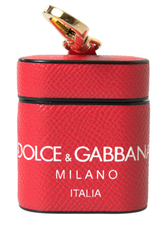 Dolce &amp; Gabbana Elegant Airpods case in red calf leather