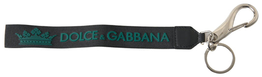 Dolce & Gabbana Chic Crown Gummi Logo Schlüsselanhänger