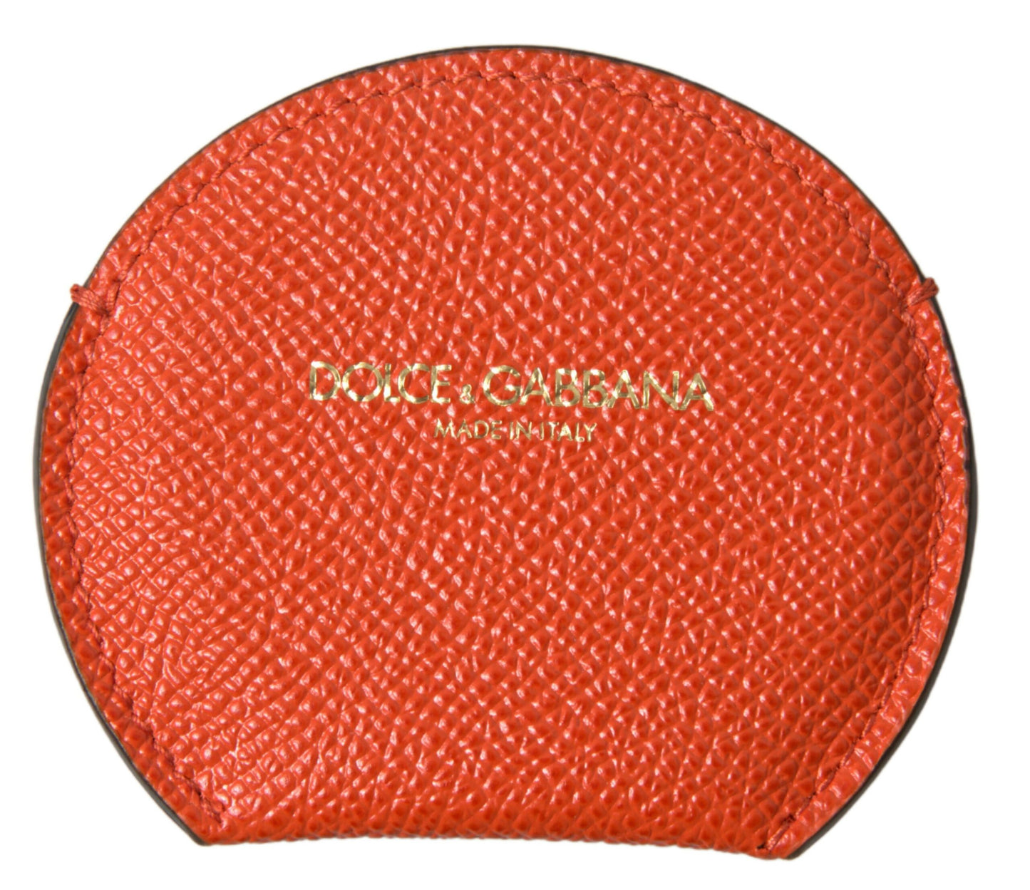 Dolce & Gabbana Eleganter Spiegelhalter aus orangefarbenem Kalbsleder