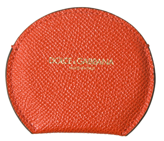 Dolce & Gabbana Eleganter Spiegelhalter aus orangefarbenem Kalbsleder