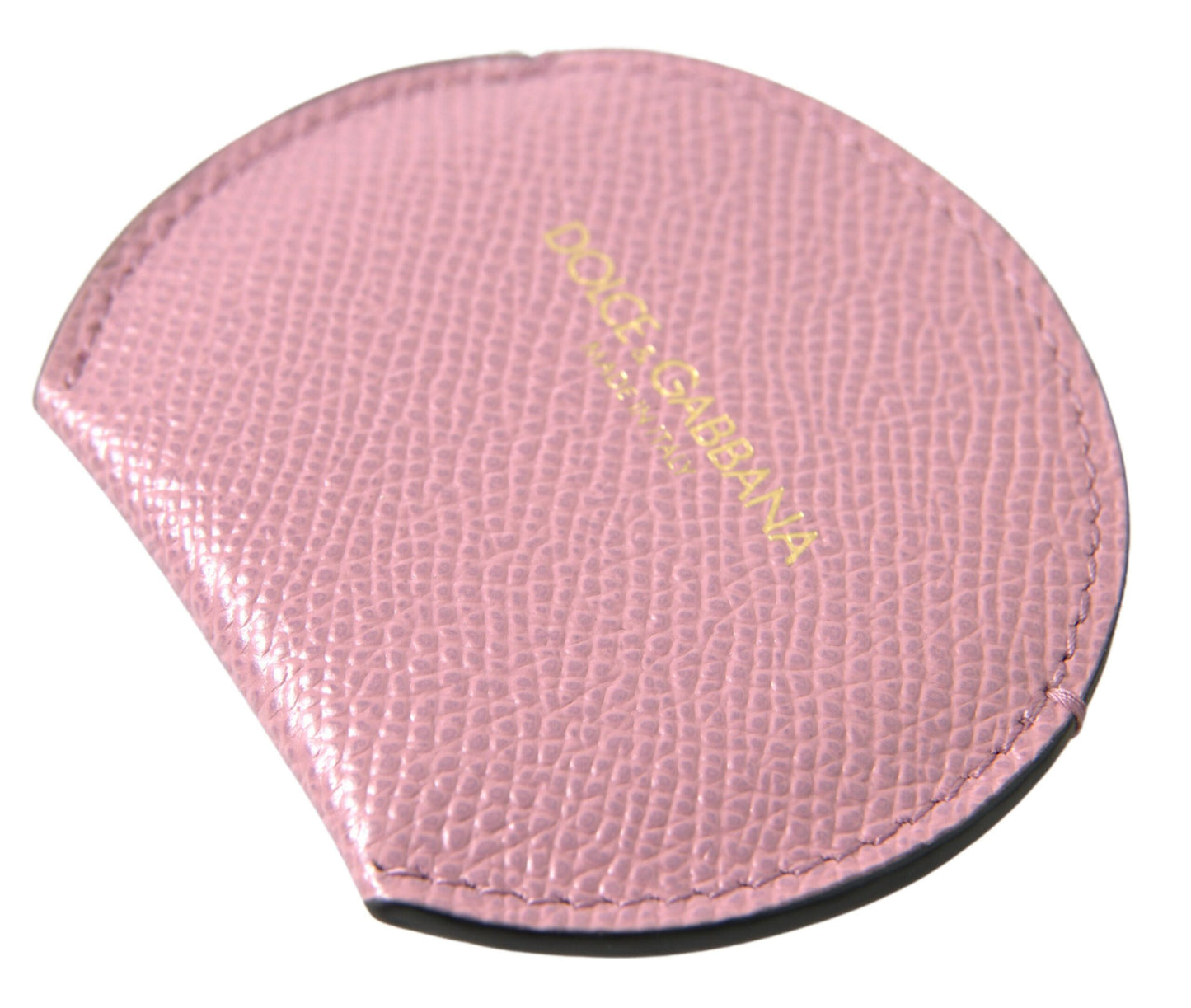 Dolce &amp; Gabbana Elegant pink leather hand mirror holder