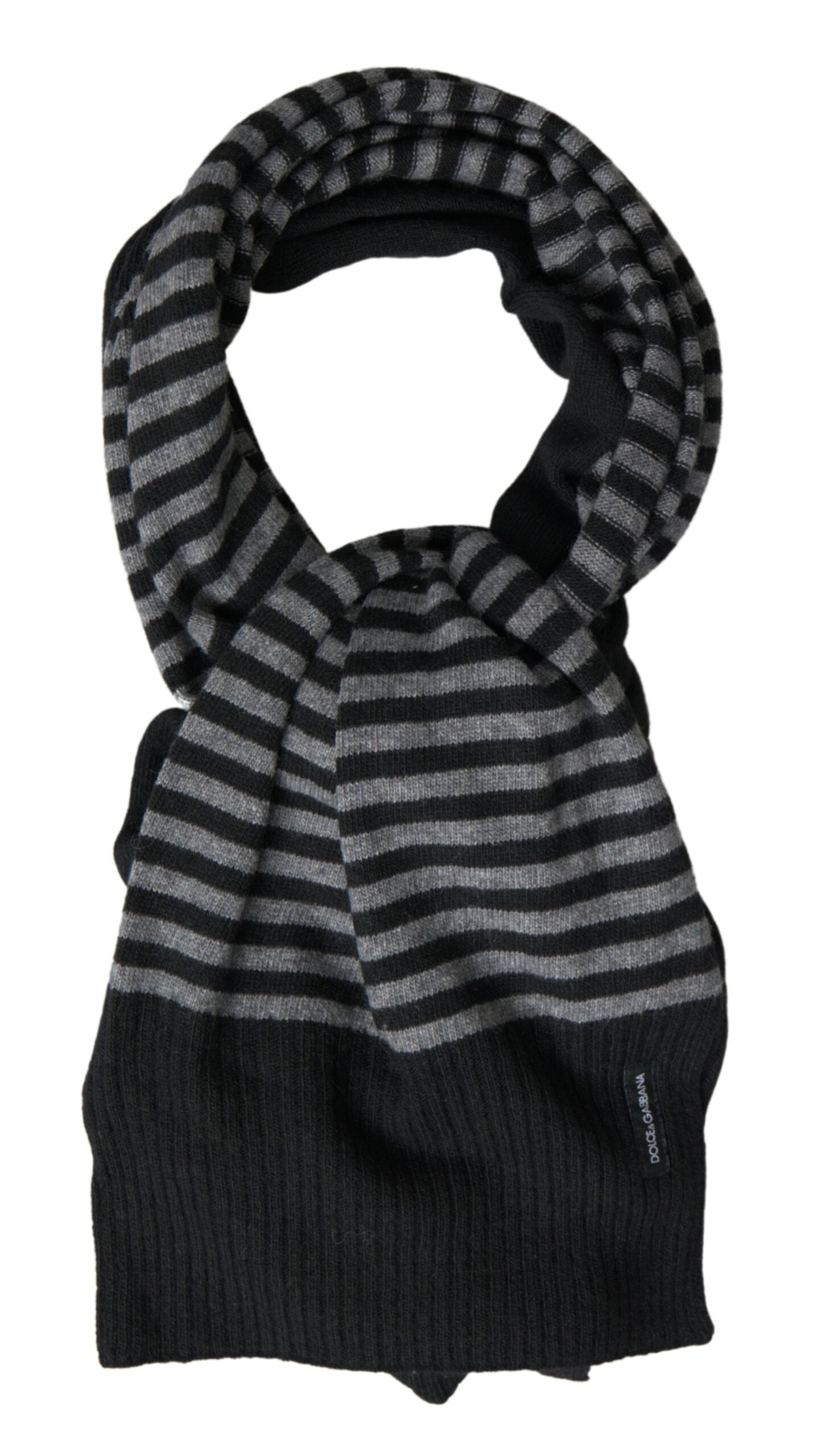 Dolce &amp; Gabbana Elegant striped wool blend men's scarf