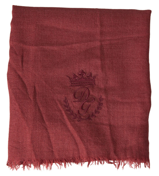 Dolce &amp; Gabbana Luxury Maroon Cashmere -silkkihuivi miehille