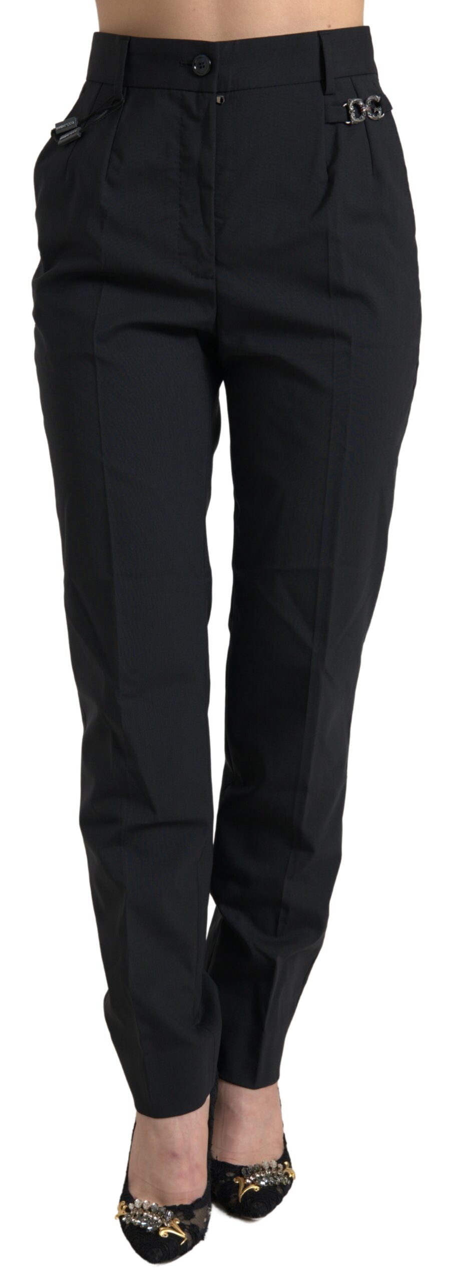 Dolce &amp; Gabbana Elegant tailored wool trousers with high waist