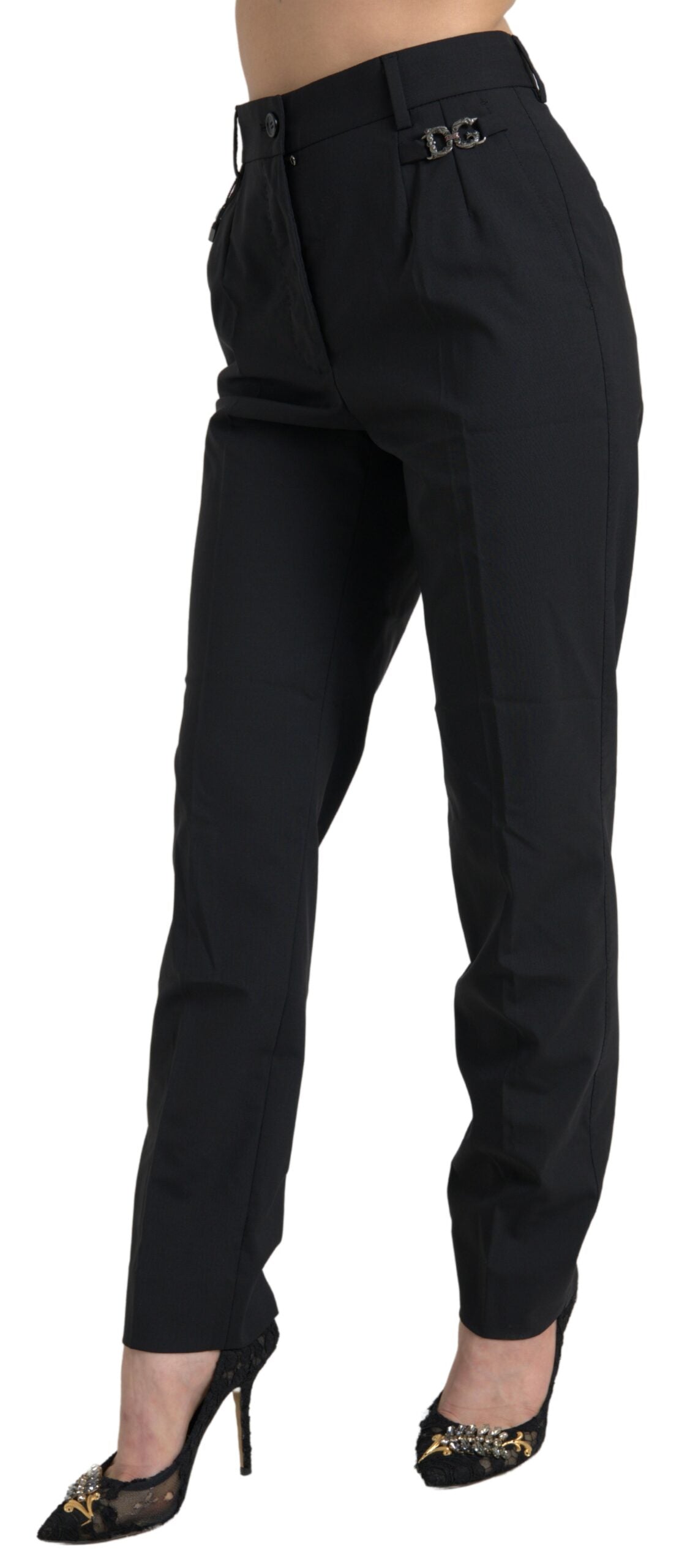 Dolce &amp; Gabbana Elegant tailored wool trousers with high waist