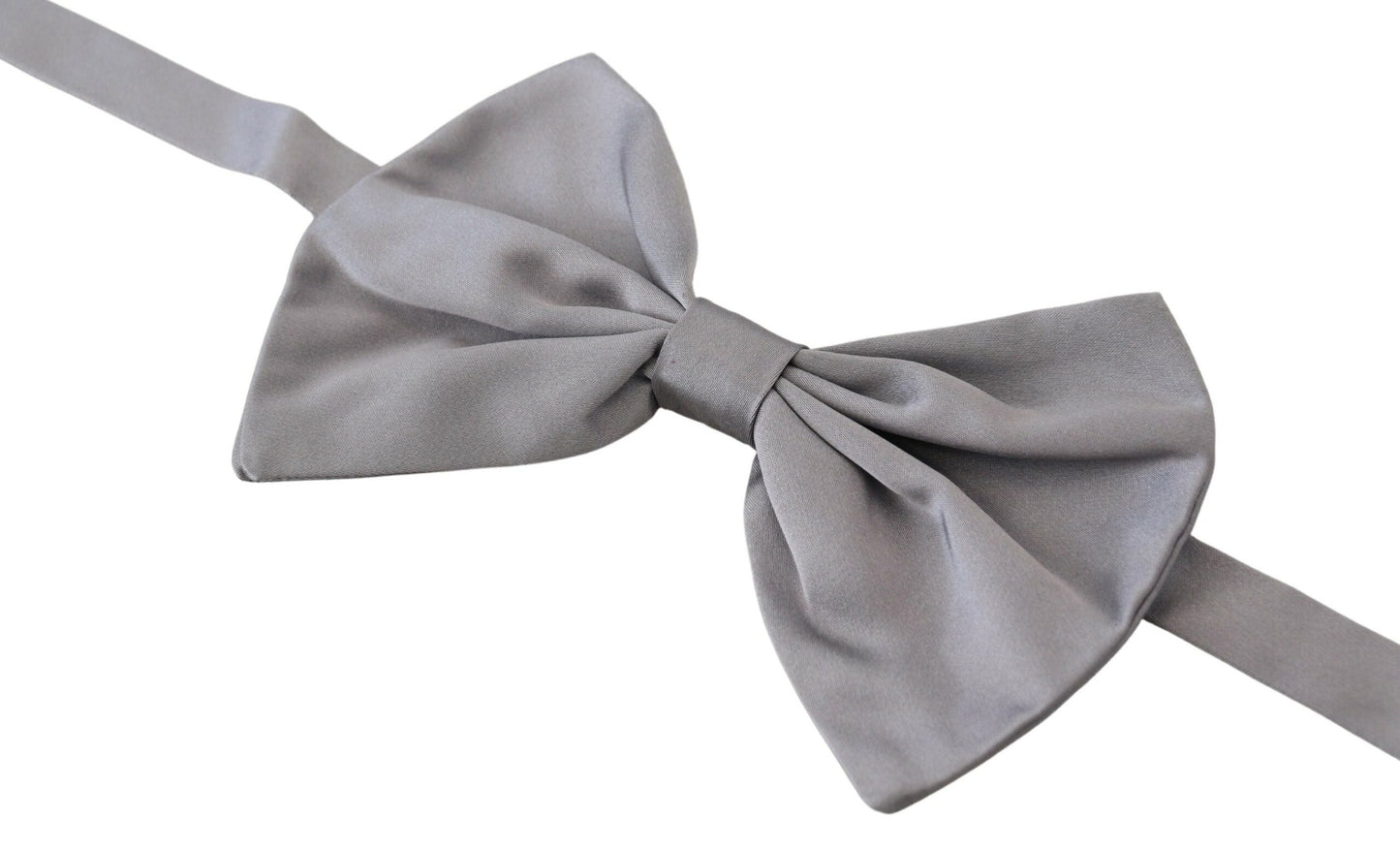 Dolce &amp; Gabbana Elegant silver-gray silk bow tie