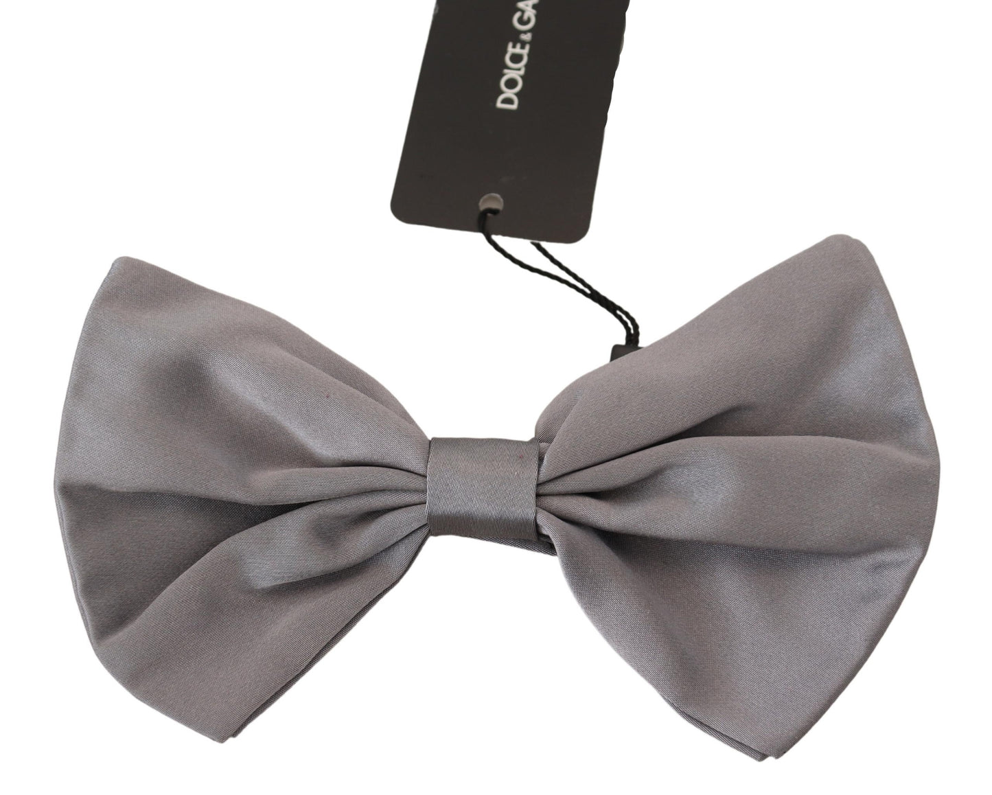 Dolce &amp; Gabbana Elegant silver-gray silk bow tie