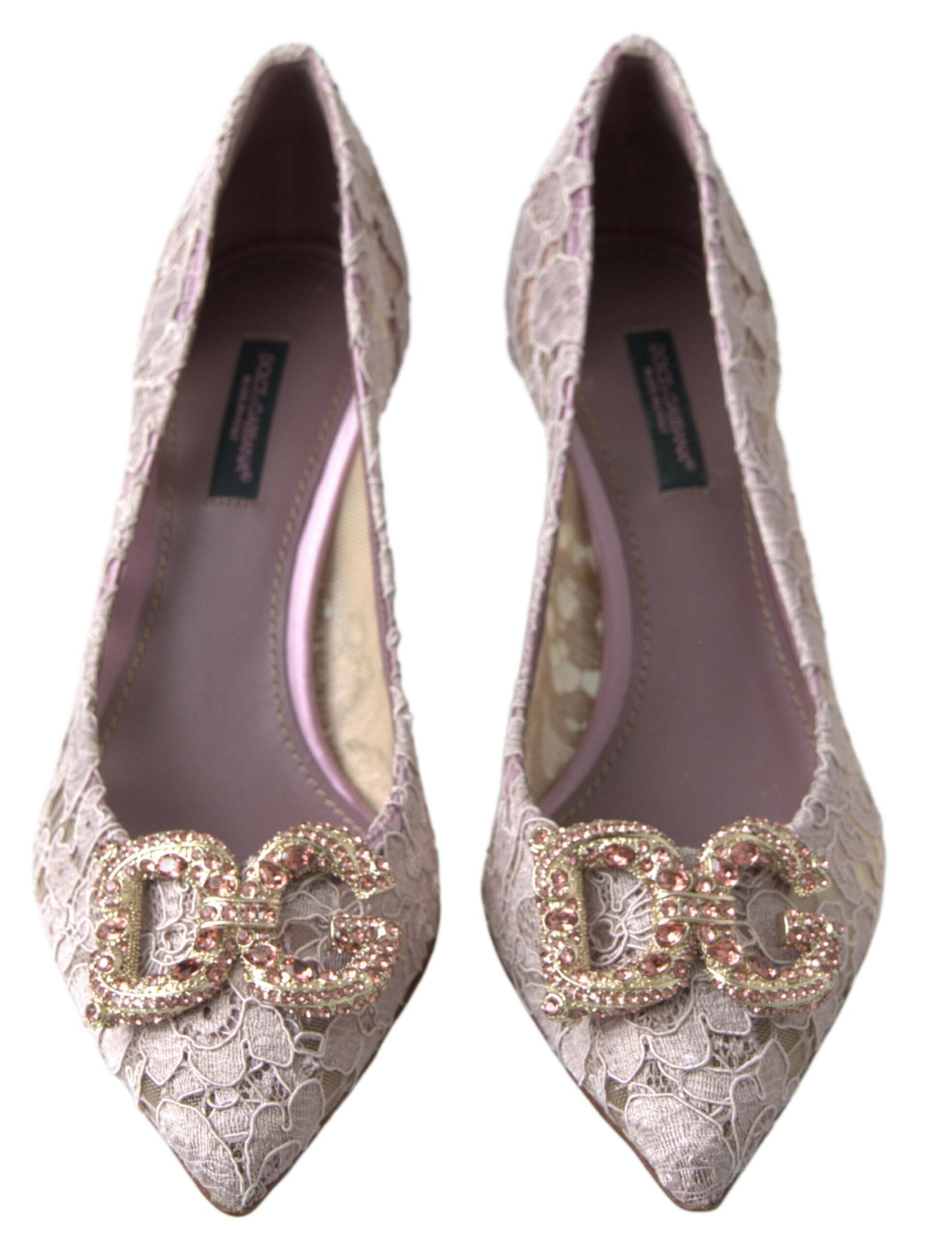 Dolce &amp; Gabbana Elegant Pink Crystal koristellut korkokengät