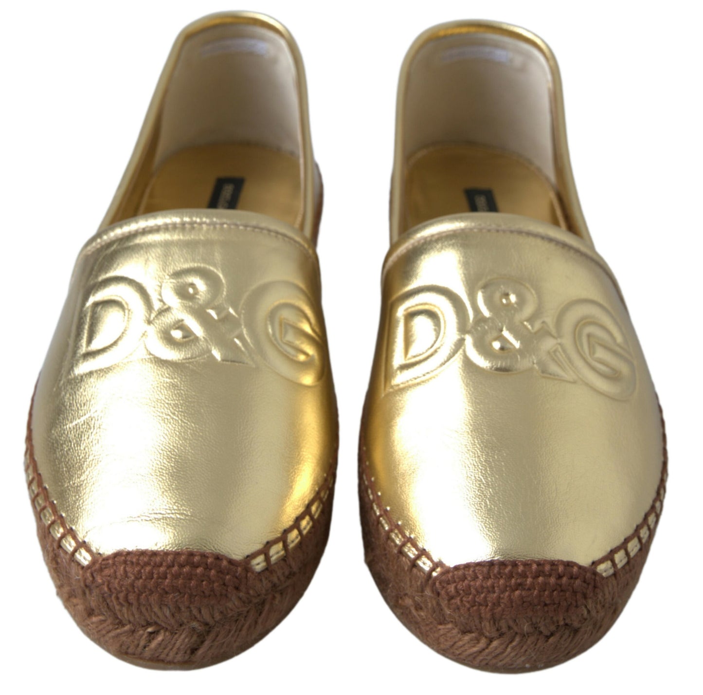 Dolce &amp; Gabbana Golden Elegance -nahkaiset espadrillit