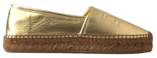 Dolce &amp; Gabbana Golden Elegance -nahkaiset espadrillit