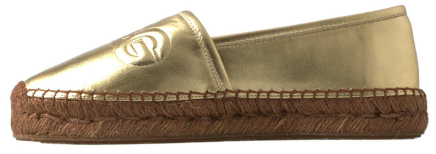 Dolce &amp; Gabbana Golden Elegance -nahkaiset espadrillit