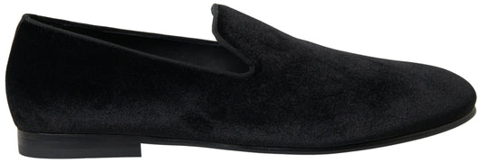 Dolce & Gabbana Elegante schwarze Loafers aus Samt für Männer