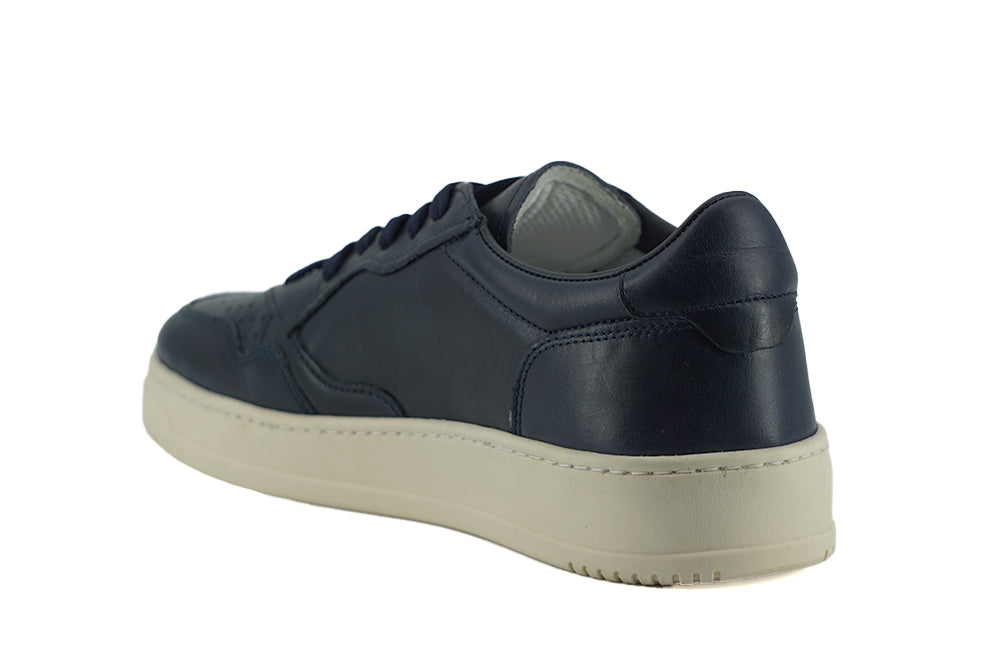 Saxone of Scotland Elegant Navy Leather Sneakers