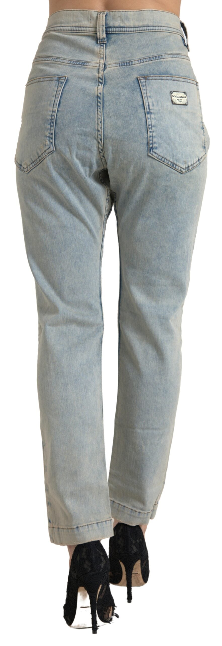 Dolce & Gabbana Schicke Skinny Jeans mit mittlerer Taille in Blau