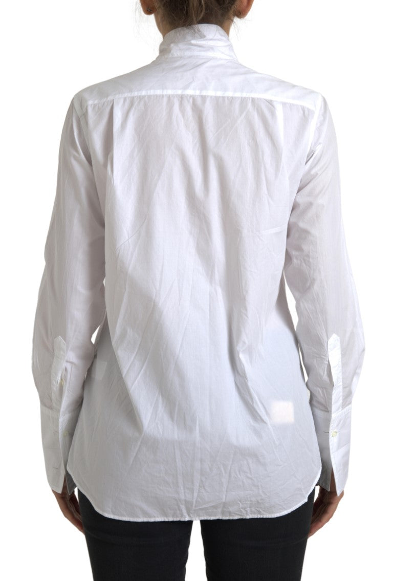 Dolce &amp; Gabbana Elegant long-sleeved shirt in white cotton