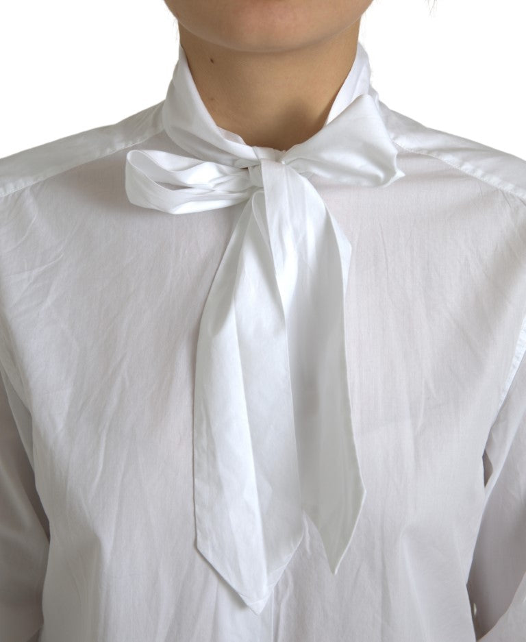 Dolce &amp; Gabbana Elegant long-sleeved shirt in white cotton