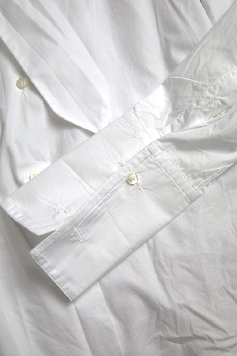 Dolce &amp; Gabbana Elegant long-sleeved shirt in white cotton