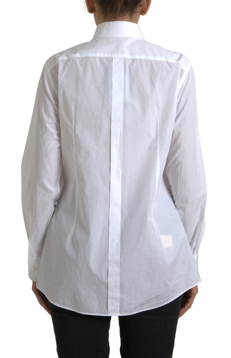 Dolce &amp; Gabbana Elegant white cotton poplin dress shirt