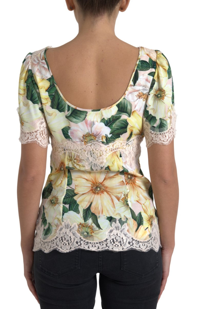 Dolce &amp; Gabbana Elegant silk blouse with floral print