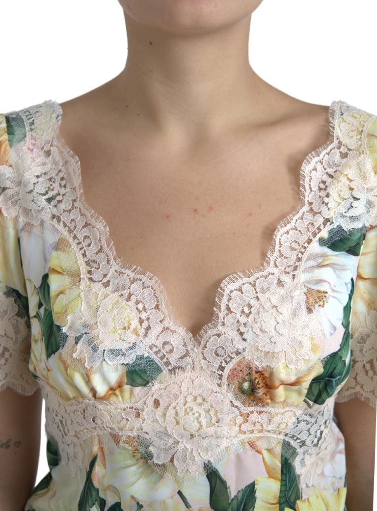 Dolce &amp; Gabbana Elegant silk blouse with floral print