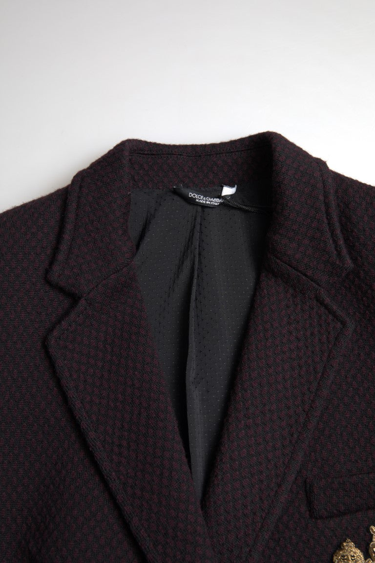 Dolce &amp; Gabbana Elegant purple double-breasted wool blazer