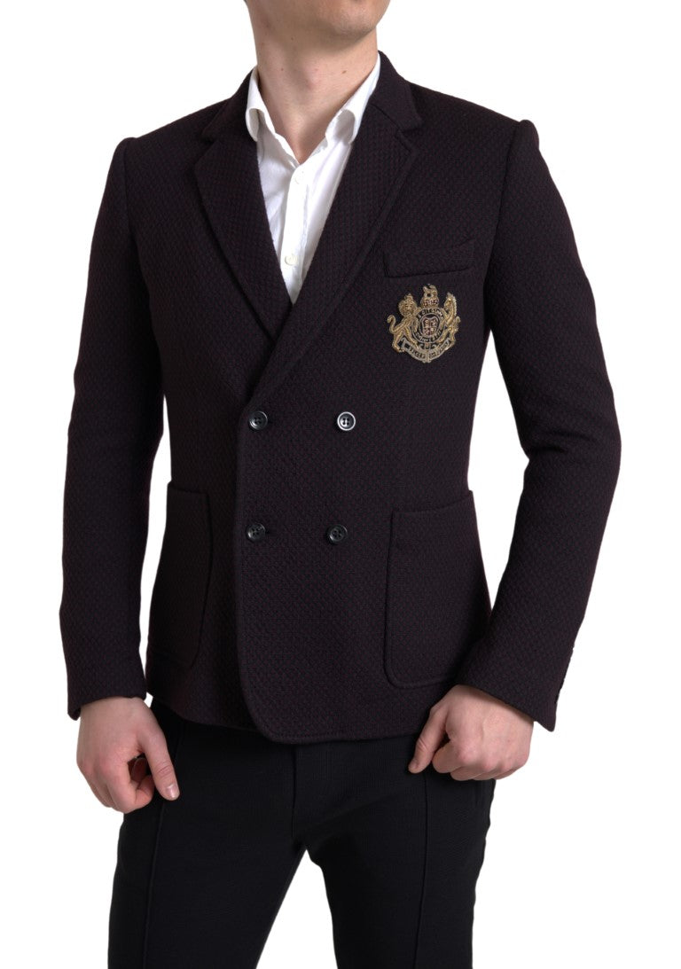 Dolce &amp; Gabbana Elegant purple double-breasted wool blazer