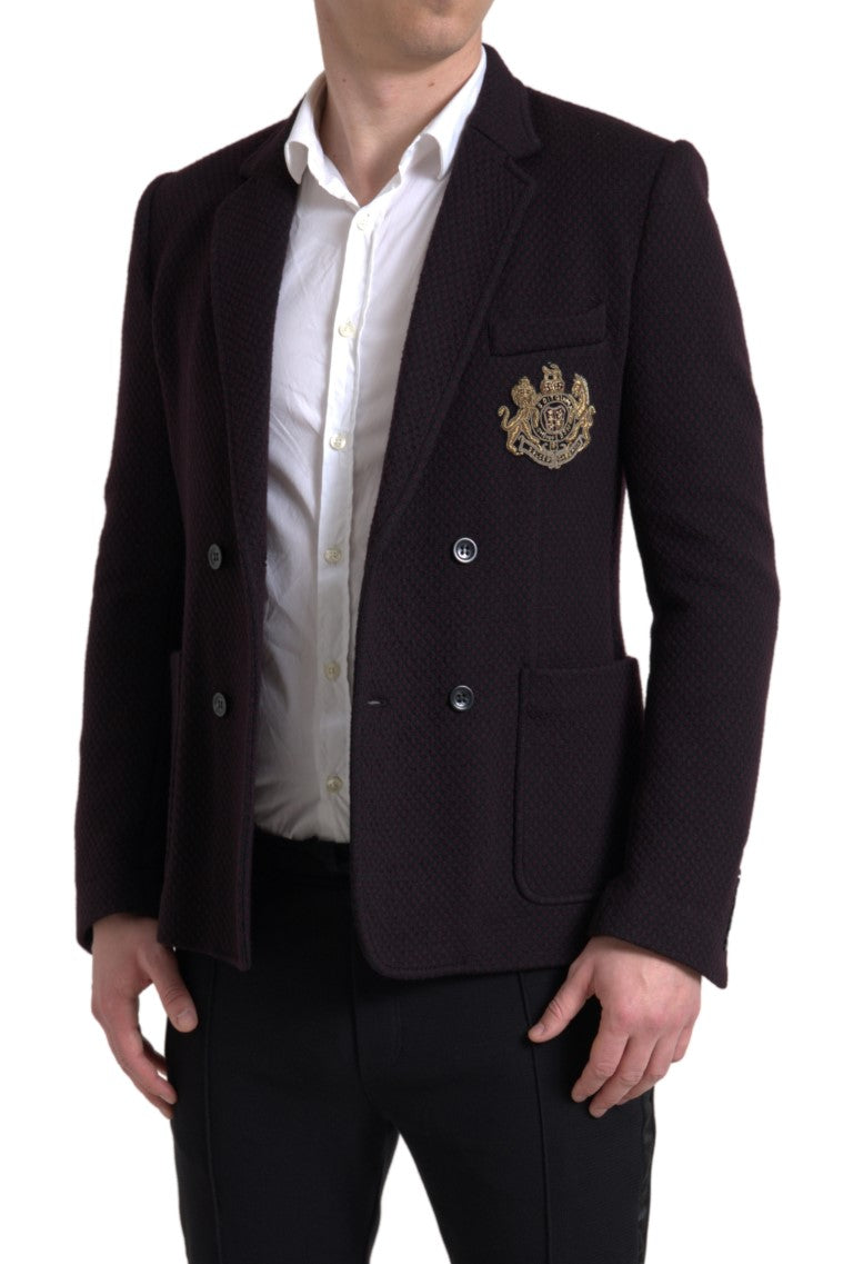 Dolce &amp; Gabbana Elegant purple double-breasted wool blazer