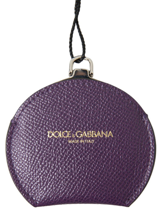 Dolce & Gabbana Eleganter lila Leder-Spiegelhalter