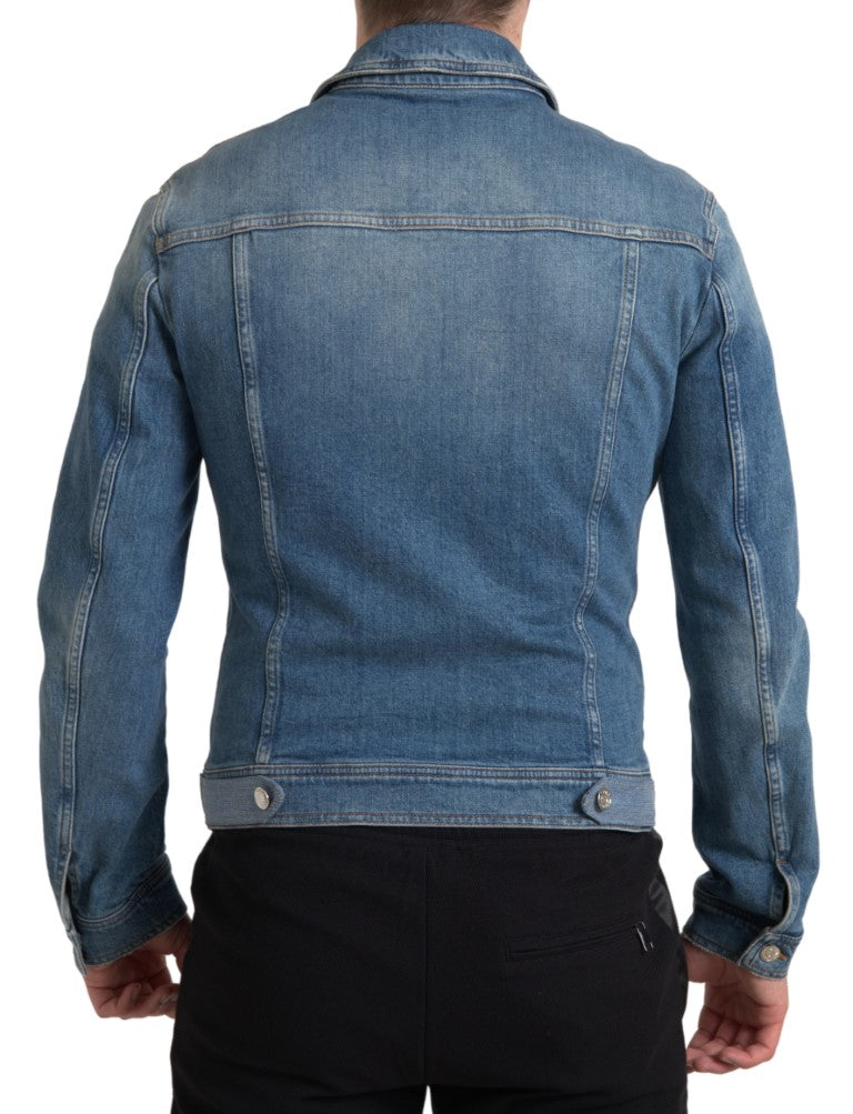 Dolce &amp; Gabbana Elegant Blue Denim Stretch Jacket