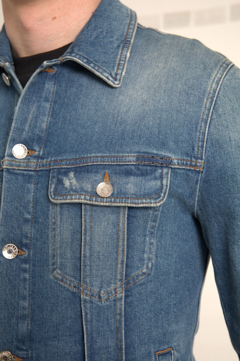 Dolce &amp; Gabbana Elegant Blue Denim Stretch Jacket