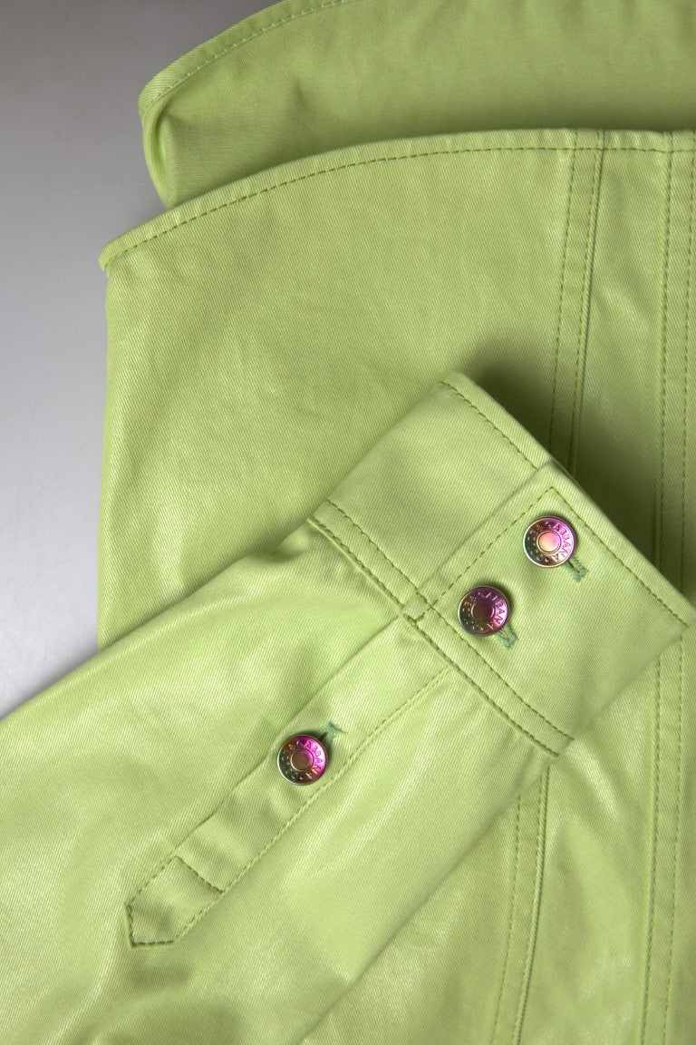 Dolce &amp; Gabbana Elegant light green cotton shirt with button placket