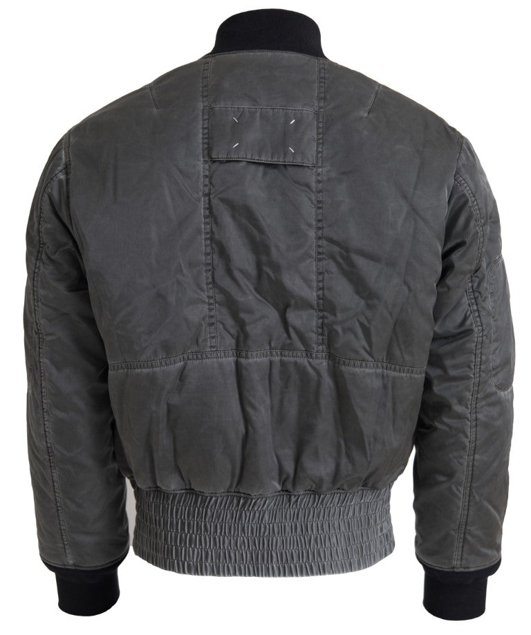 MM6 Maison Margiela Elegant grey full zip bomber jacket