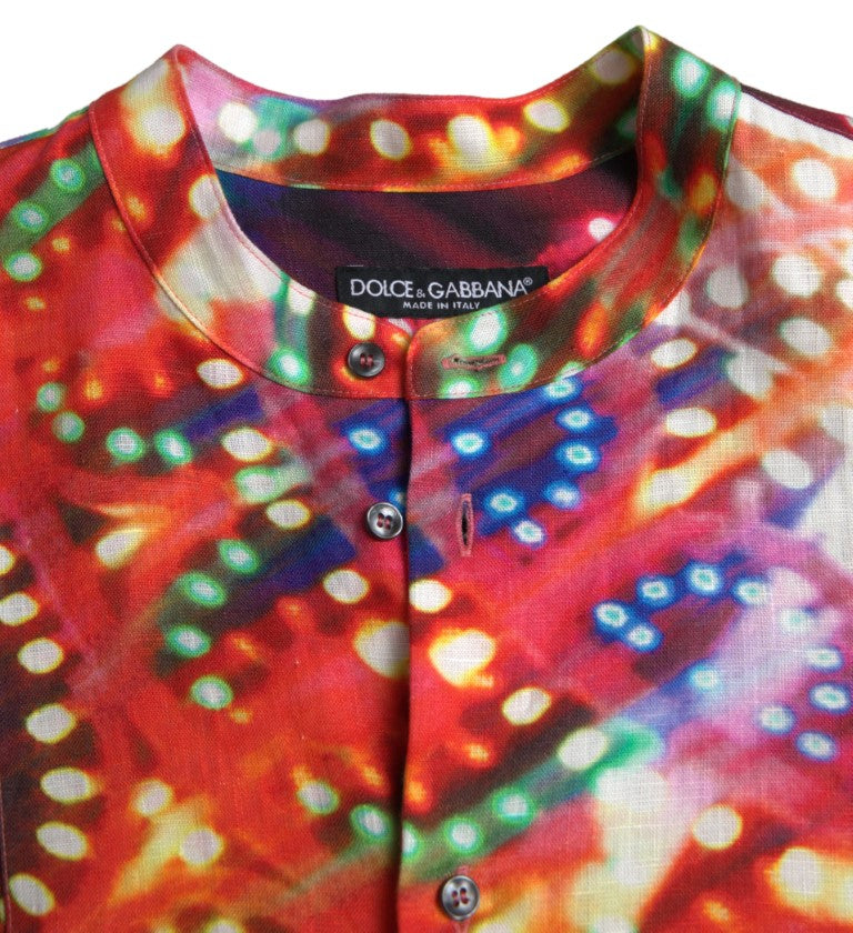 Dolce &amp; Gabbana Beautiful Multicolor Linen Casual Shirt